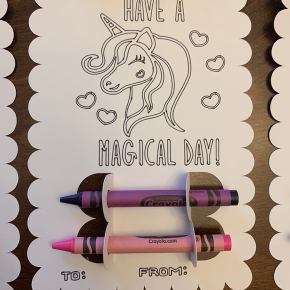 24 Kid’s Valentines Day Crayon Coloring Sheets - Picture 4 of 10